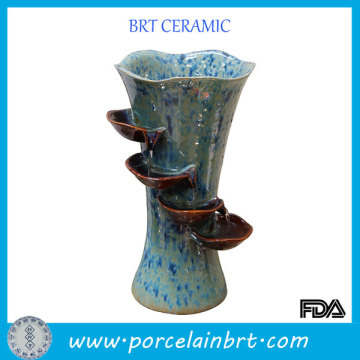 Ceramic vase 4 tier water fountain statues