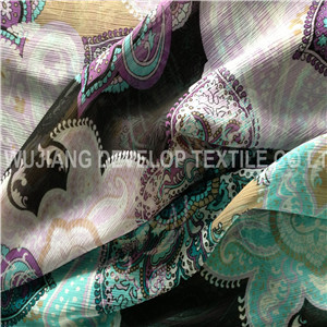 Printed Crinkle Polyester Chiffon Fabric for Lady's Garment (DT5024)