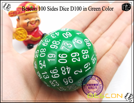 Bescon 100 Sides Dice D100 in Green Color-2