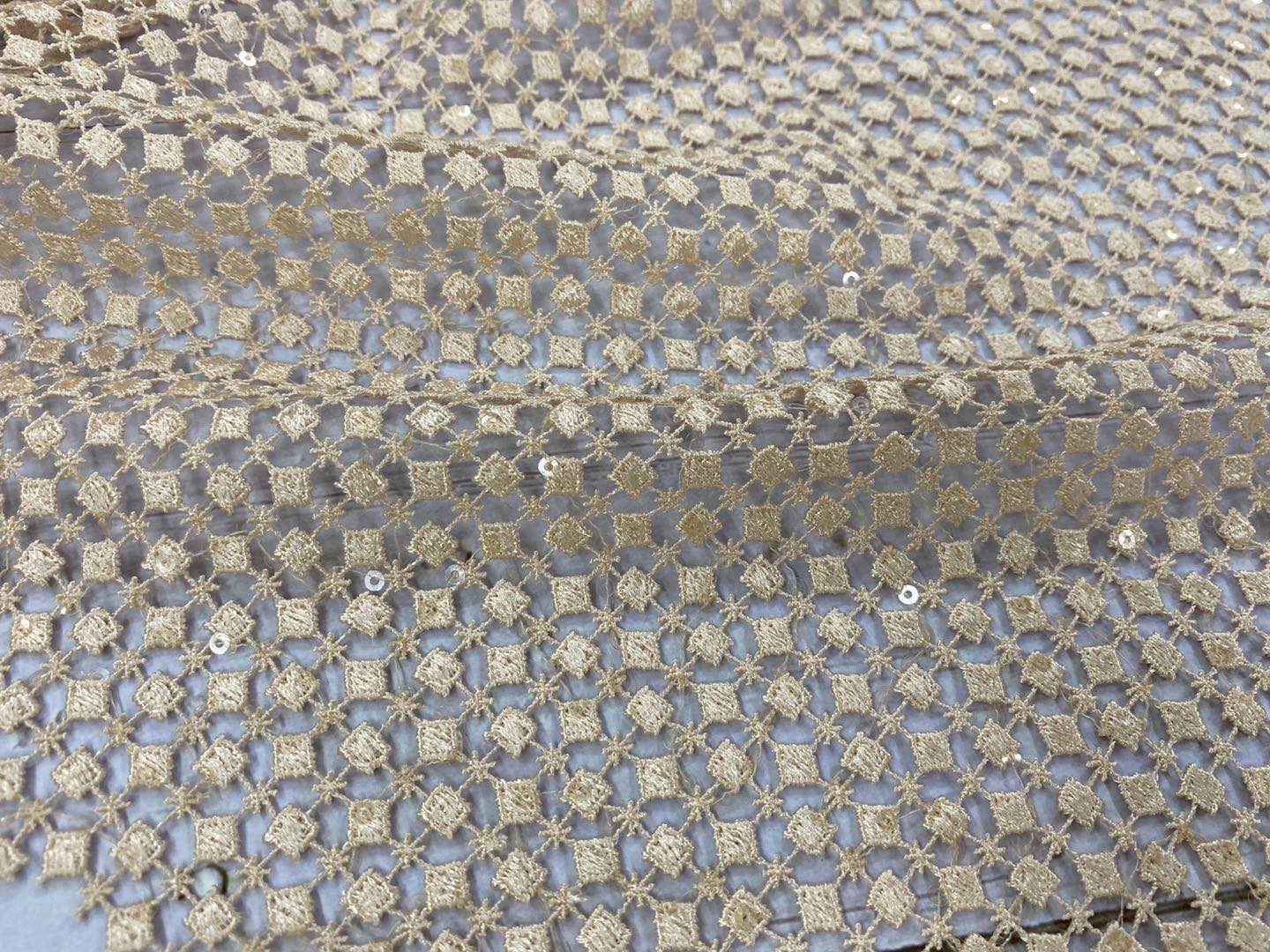 Rhombus Chemical Lace Embroidery Fabric