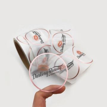 Anpassad tryckt logotyp rund transparent vinylklistermärke