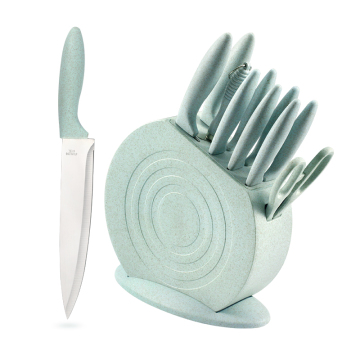 8 Inch Chef Knife Set - 11 Pc Kitchen Knife Set with Plastic Block in Gift Box
