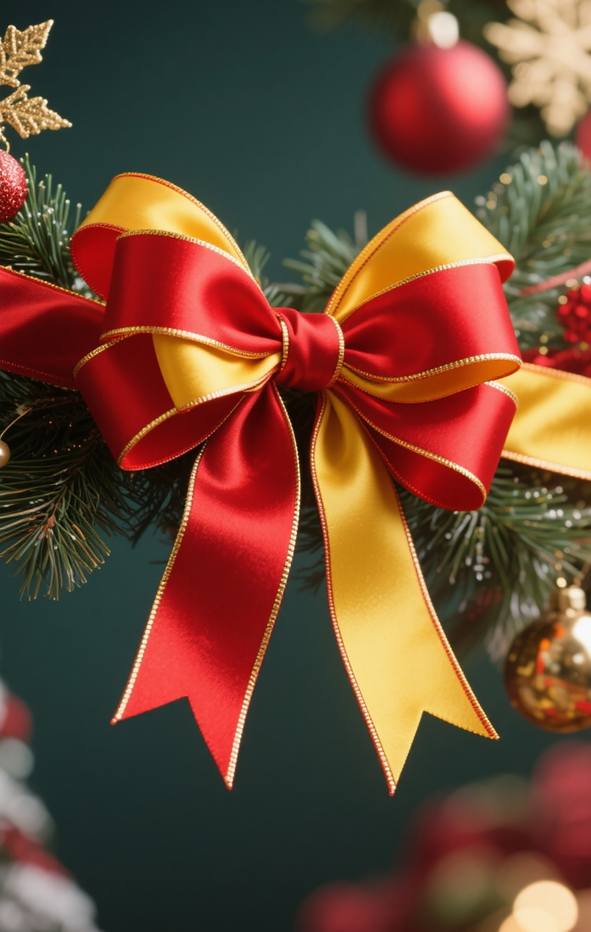 red bow tree topper for christmas tree
