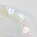 Pearl Luster Colored Flower Glass Charger Dishes Plates