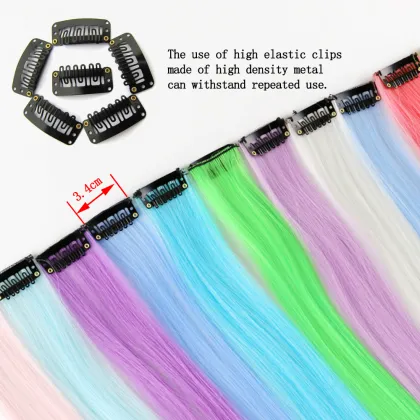 AliLeader 20inch 100% Glowing Synthetic Hair One Clip In Hair Extension Shining Hair In The Darkness