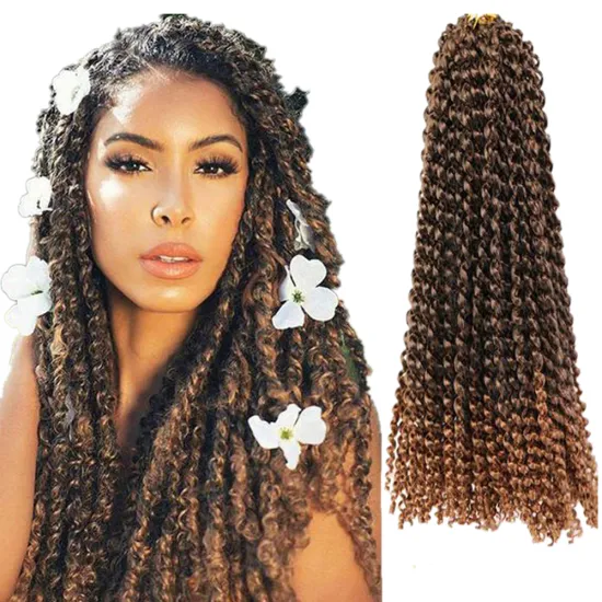 Wholesale Ombre Prelooped Passion Twist Water Wave Hair Synthetic Crochet Hair Braids Natural Passion Spring Twist For African