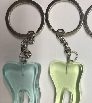 Dental Molar Shape Transparent Key Chain for Clinic Promotions