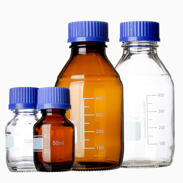 Blue Screw Cap Glass Media Storage Bottle - 100ml, 250ml, 500ml Round Bottom Laboratory Reagent Bottle