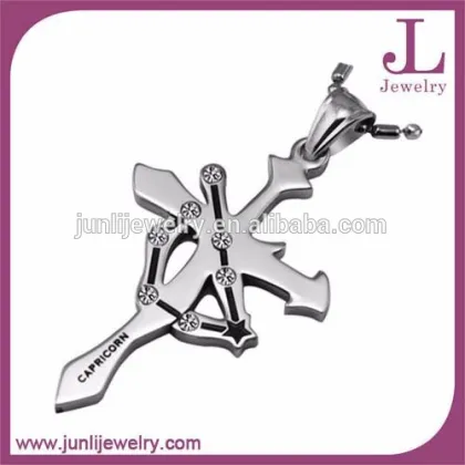 Junli Jewelry Fashion Cross Pendant Stainless Steel Silver Taurus Pendant