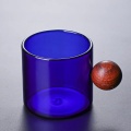 ATO 220ml Conjunto criativo Mini Pequeno xícara de copo de vidro de vidro Copo de café de vidro com alça de madeira