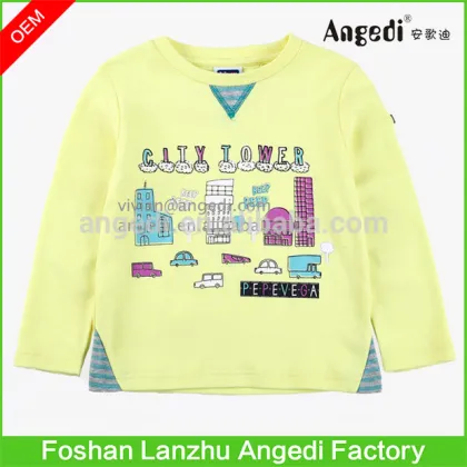 Kids wear Boys clothing long sleeve jumper contrast color Graphic top