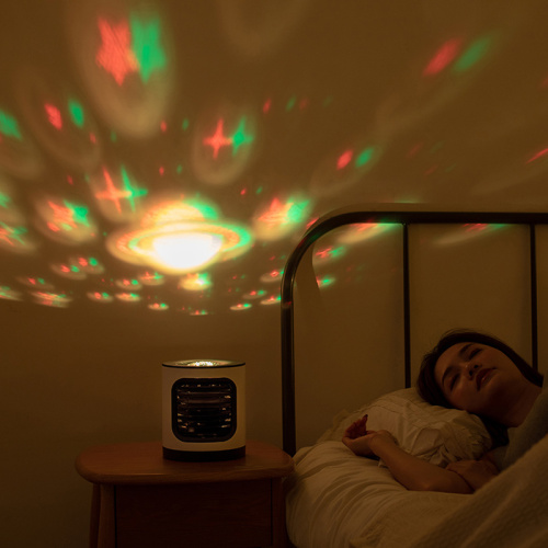 Small cooling Air purifier project light multi-function fan
