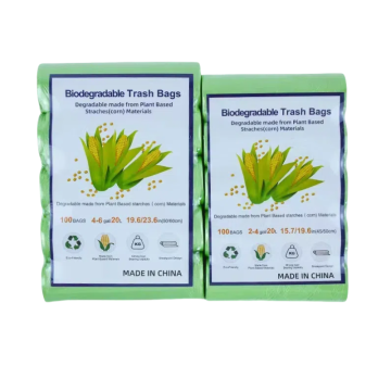 Sacs à ordures en plastique biodégradables et recyclables - Pack de rouleau 100pcs pour les sacs à ordures d'emballage général de la cuisine