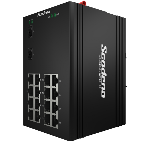 2 SFP and 16 RJ45 Ports High Standard Fast Ethernet Switches
