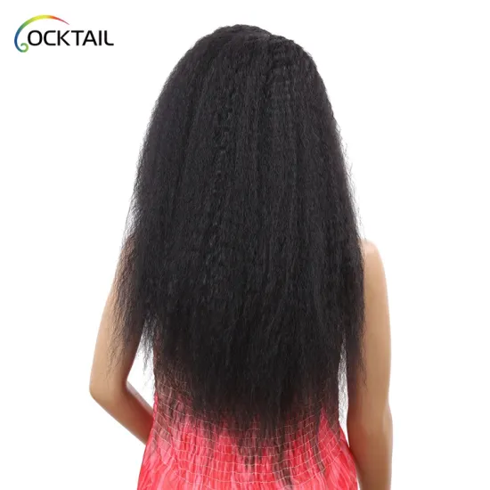 High temperature fiber yaki tangle free synthetic lace wig, kinky straight synthetic wig