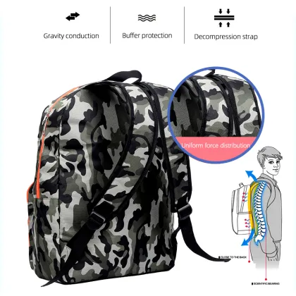 600D camouflage children's lightweight bag