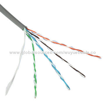 LAN cable, UTP CAT 5E, used for computer, CU or CCA inner conductor, 4 pairs