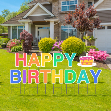 Factory Price Outdoor Waterproof Corrugated Yard Signs - Happy Birthday Letters
