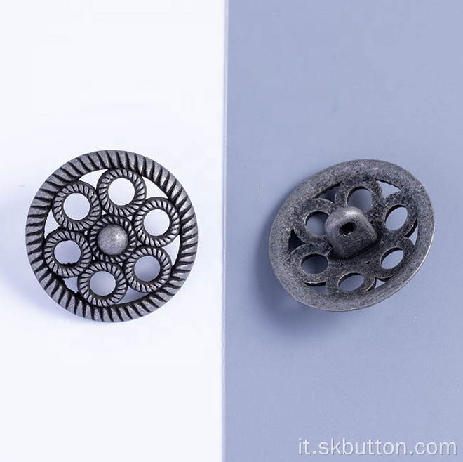 Personalizza i pulsanti del gambo antico del design della forma del fiore cavo