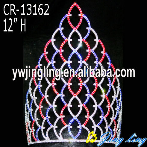 12" Colorful Rhinestone Coroa Princesa Diadem