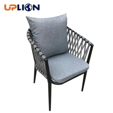 Uplion Modern Outdoor Rope Weaving Armchair Aluminium Dining Garden Chair