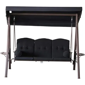 Modern 3-Seat Balcony Swing Bed with Canopy: Outdoor Patio Furniture