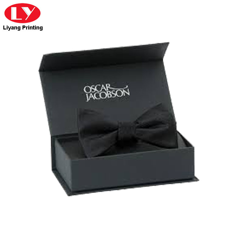 صندوق هدايا ربطة عنق أسود ماتي القوس المغناطيسي