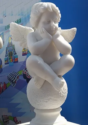 Wholesale White Marble Baby Angel Statue