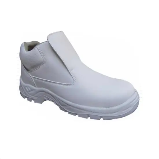 White microfiber leather esd industrial safety shoes