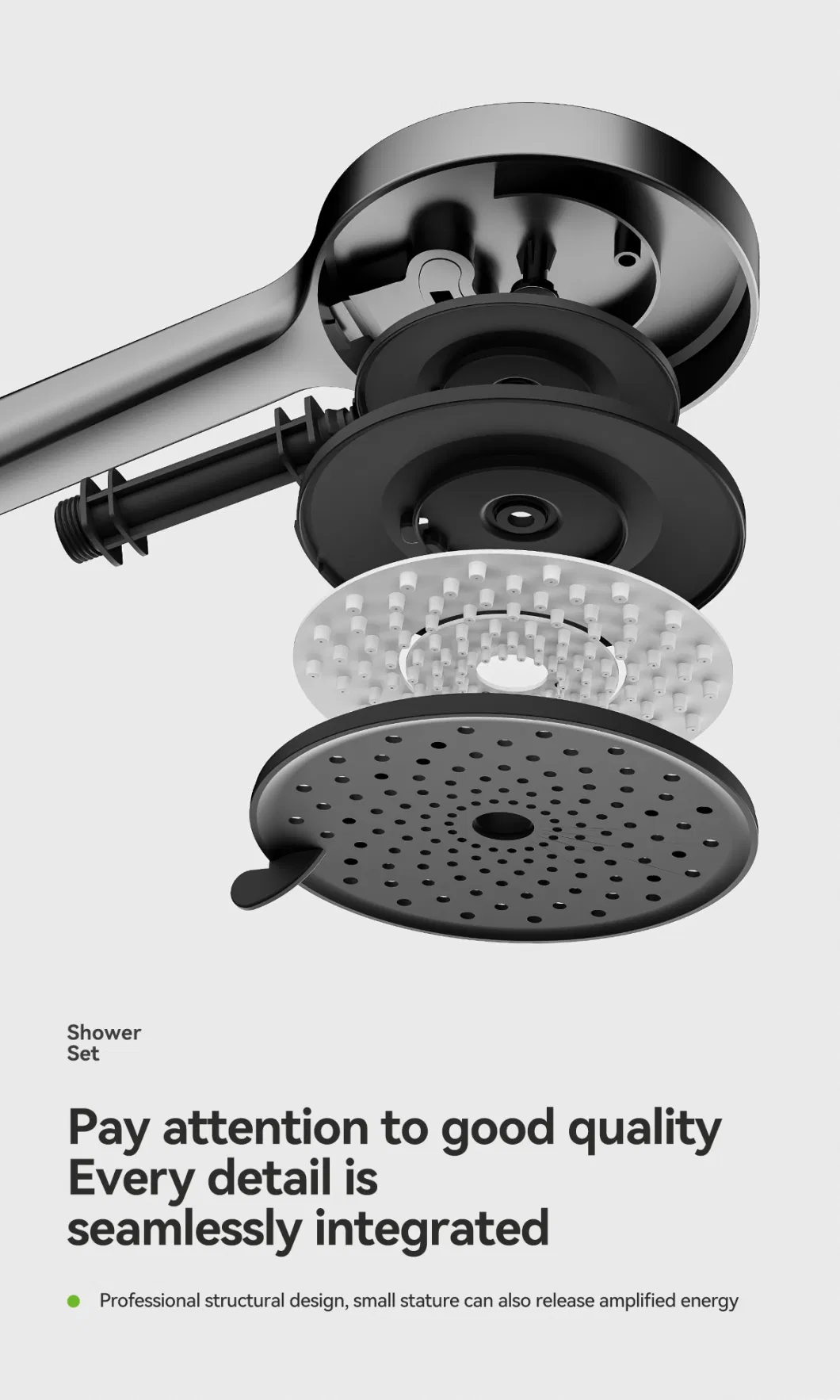 New Rainfall 4 Functions Bathroom Shower Set with Hot and Cold Water