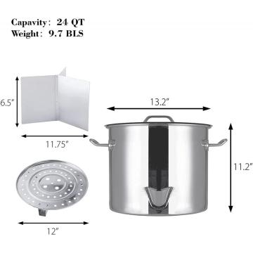 Pot de vapor de vapor tamale de acero inoxidable de 24QT