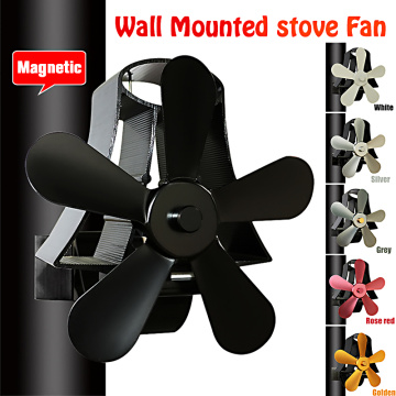 Wall Mouted 5 Blade Heat Powered Stove Fan Log Wood Burner Eco Friendly Quiet Home Fireplace Fan Efficient Heat Distribution
