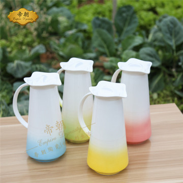 porcelain cool water jug with lid and handle