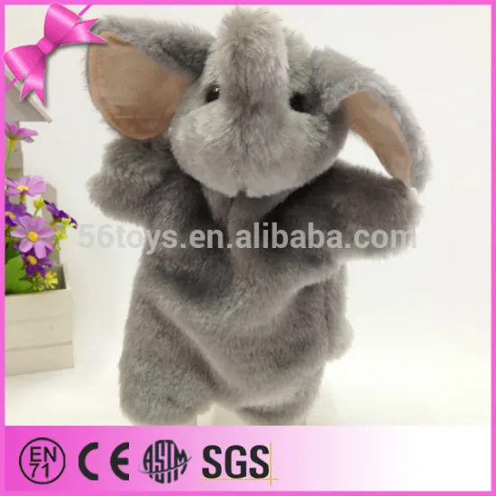 Fashion mini plush warm animal puppet ,cute elephant toy