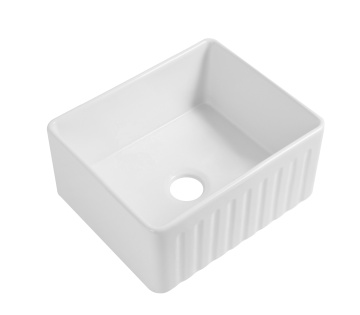 White Ceramic Farmhouse Sink Deep Single Bowl Fireclay Apron Front Kitchen