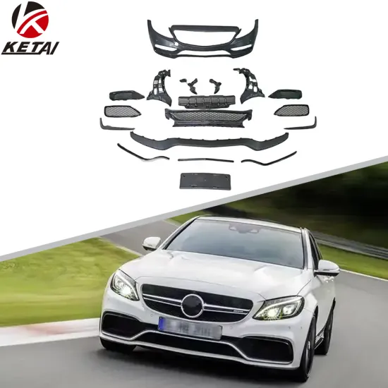 2015 C63 Style Front Lip Grille Bumper Kit for BENZ W205 C205 (2015-2021)