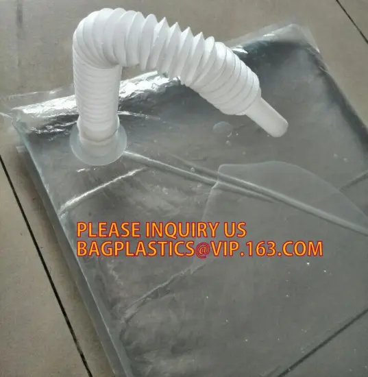 Bag in box pouch with dispenser packaging aseptic bib bag in box, clear transparent metallic BIB aseptic bag in box for wine pac