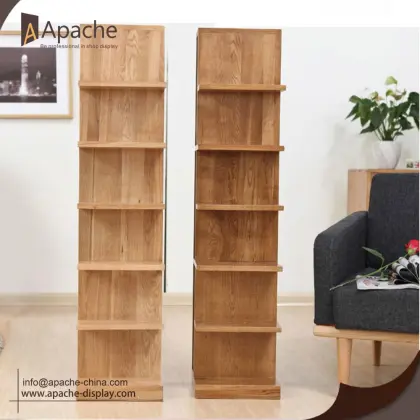 Oak Wood Book Shelf Storage Rack