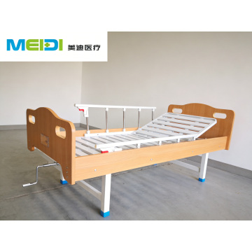 Economic Single Crank Hospital Bed for Clinic Home Care with MDF Board and Wheels