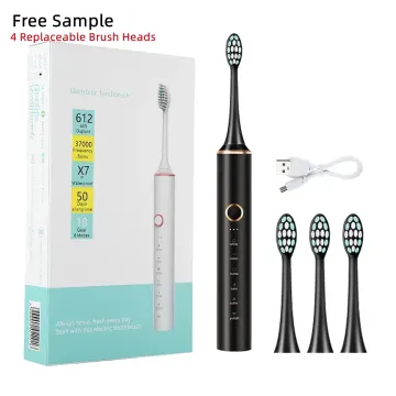 Smart Travel-Ready IPX7 Waterproof Adult Timer Oral Care Electric Toothbrush with Whitening Effects and Soft Bristles - Rechargeable Sonic Technology