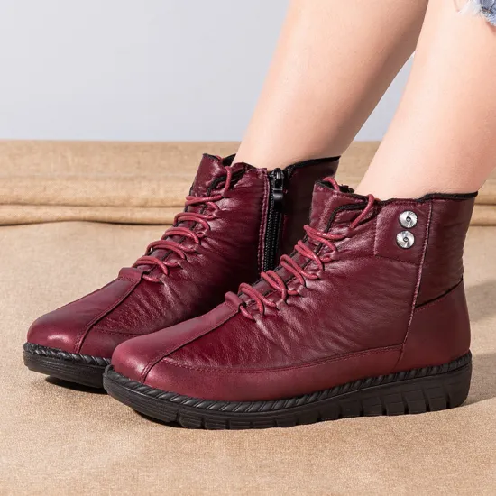 Elderly deep mouthed plush cotton boots