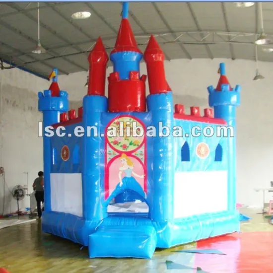 Blue color princess inflatable castle bouncer