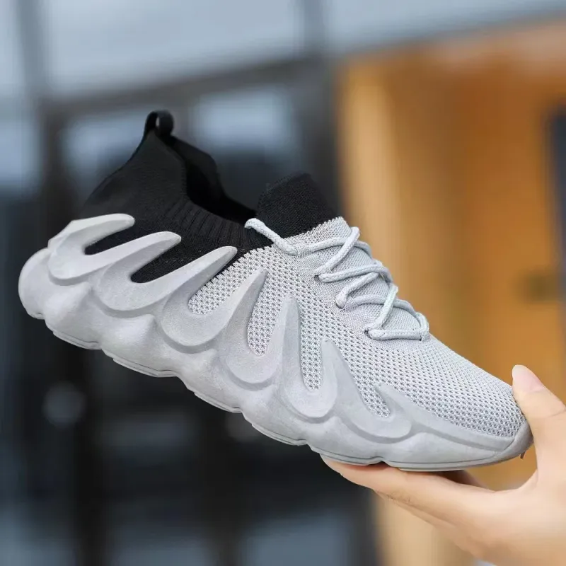Customize Brand Fly Knitting Ladies Casual Tennis Athletic Shoes