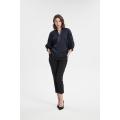 Lady Solid Bluse Hemd gedrucktes Hemd Bürohemd