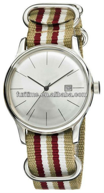 classic round case watch nylon strap watch OEM watch