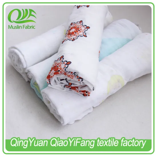 70% bamboo and 30% cotton printed baby swaddle blanket, baby car seat cover
