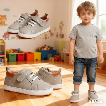 Wholesale Gray Orange Wide-Toe Sneakers