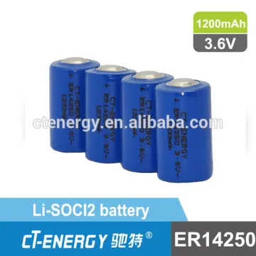 Low Temperature Battery 1200mAh Primary Li-SOCI2 Lithium Battery ER14250