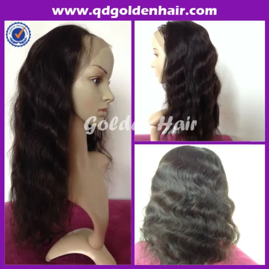 100% High Quality Virgin Remy Natural Wave Human Hair 130% Density Full Lace Wig