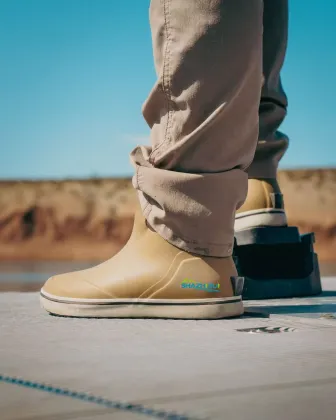 Mens Deck Boots Muck Mossy Oak Camouflage Rain Boots 100% Waterproof Natural Rubber Boots